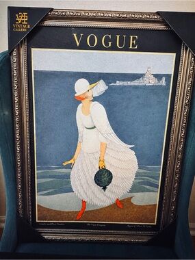 New Vogue Print George Wolf Plank Fashion Woman at Beach Print
